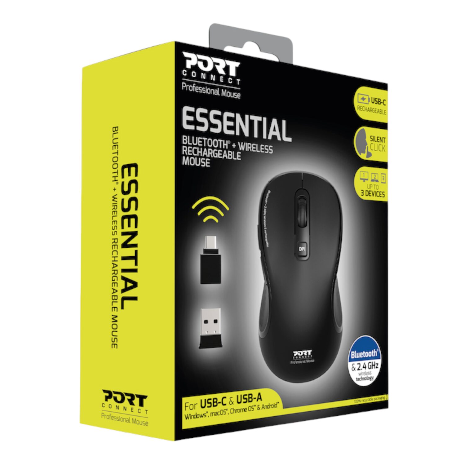 Port Connect Essential Bluetooth Wireless Rechargeable Mouse - Image 6