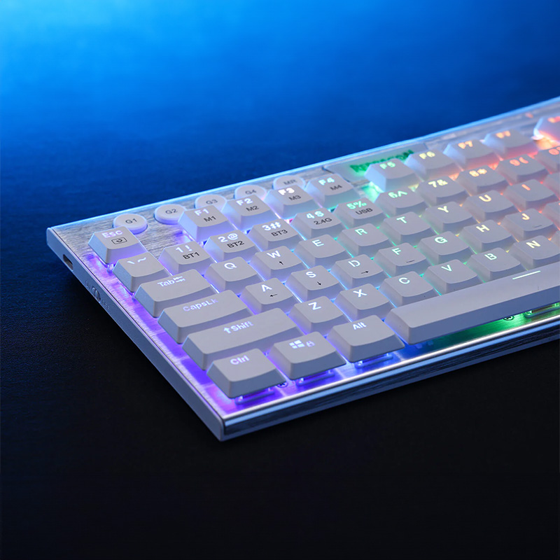 REDRAGON HORUS 87KEY RGB LED SUPER-SLIM ALU FRAME - White - Image 7