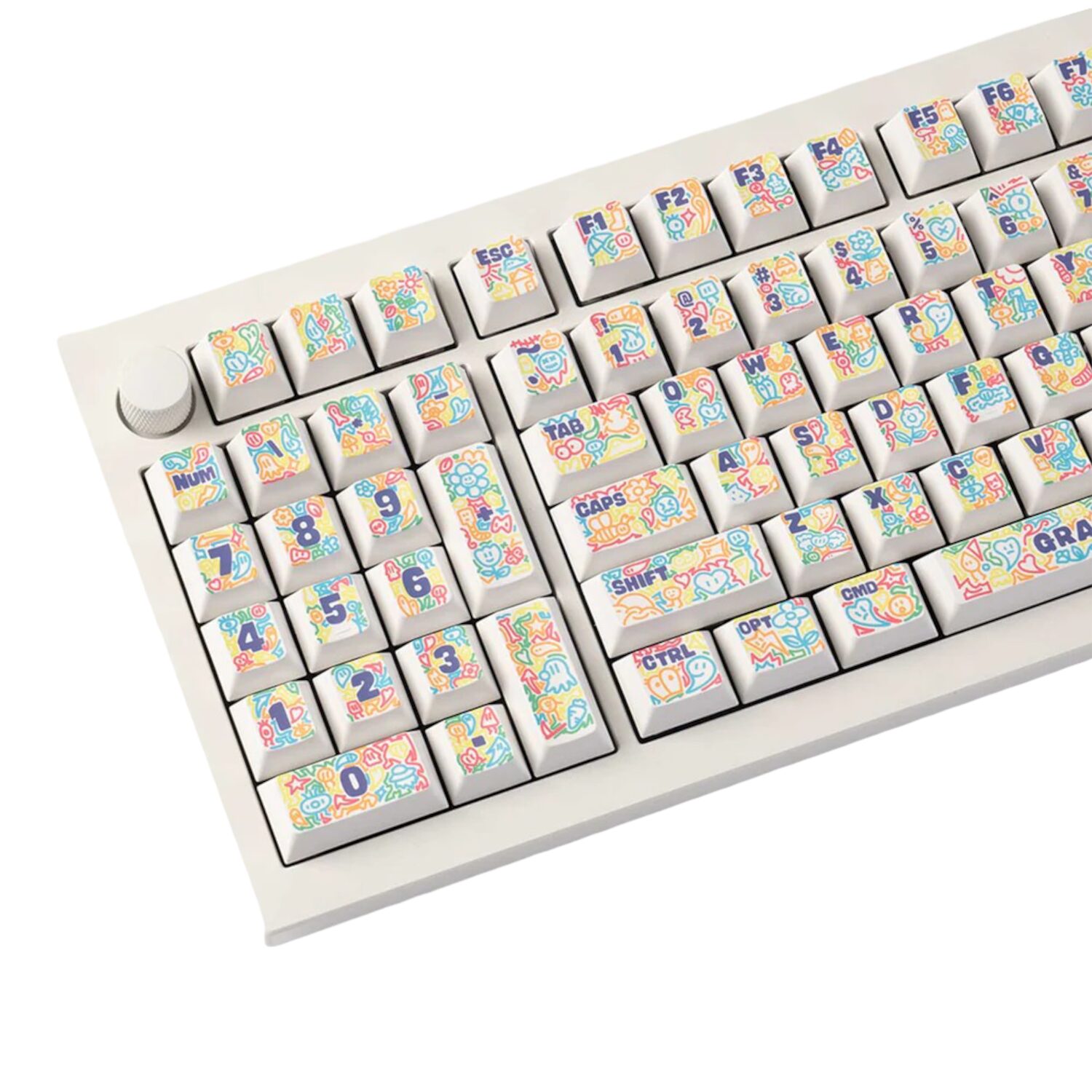Keychron Graffiti Party – Cherry Profile Dye-Sub PBT Full Keycap Set (140 Keys, MX-Compatible) - Image 3