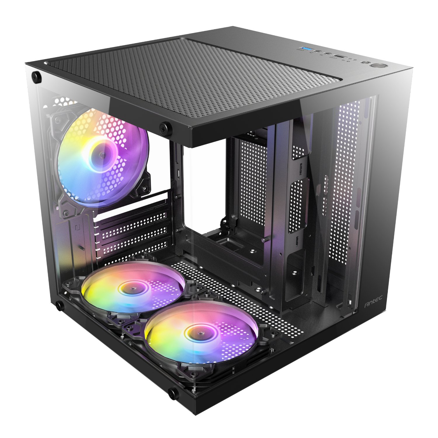 Antec VCX10M RGB Micro-ATX | ITX ARGB Mini -Tower Gaming Chassis - Black - Image 5
